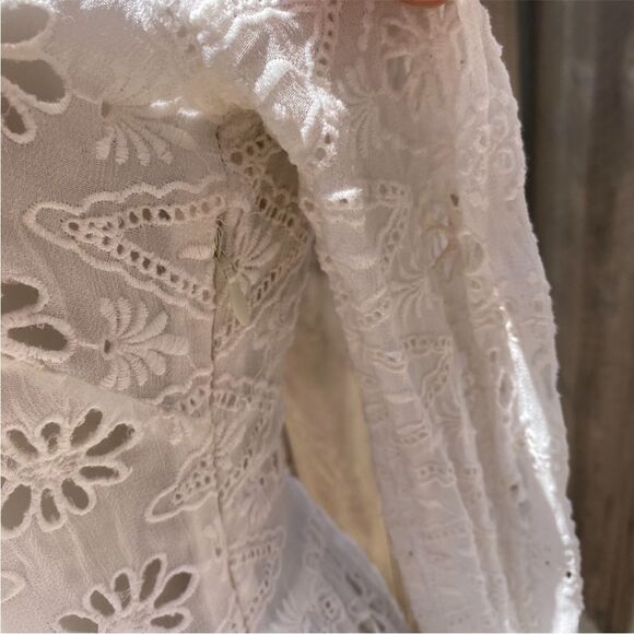 Zara Embroidered Mesh Boho midi Long Sleeve Dress size small - Picture 3 of 7